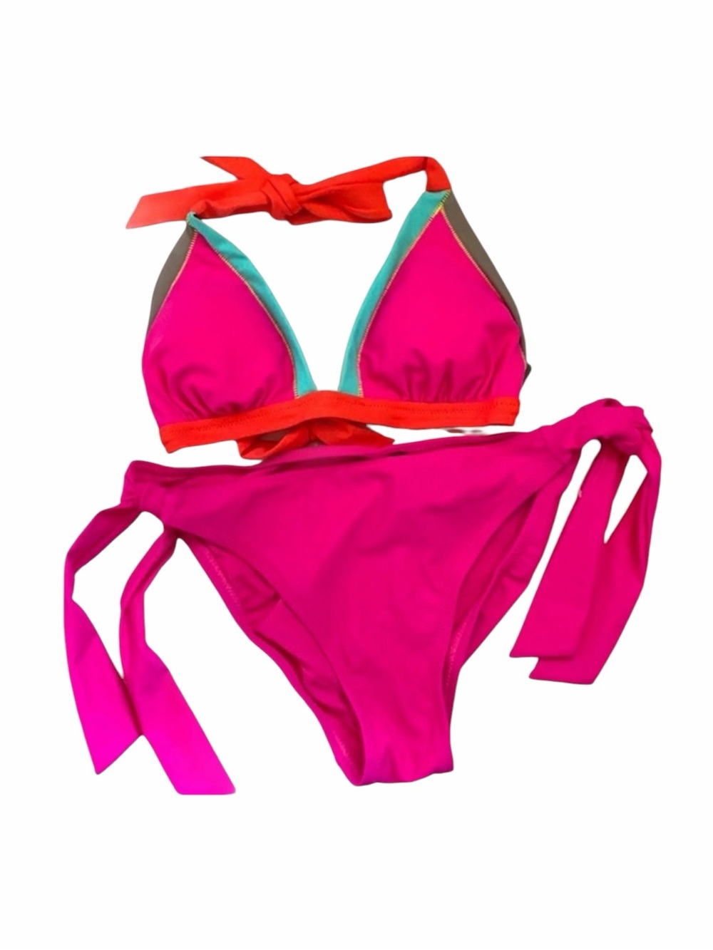 ABS Allen Schwartz Bright Color Block Bikini Size 8